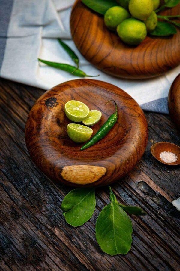 Teak Wood Nibble/Decor Bowl Set of 3 - Image 6