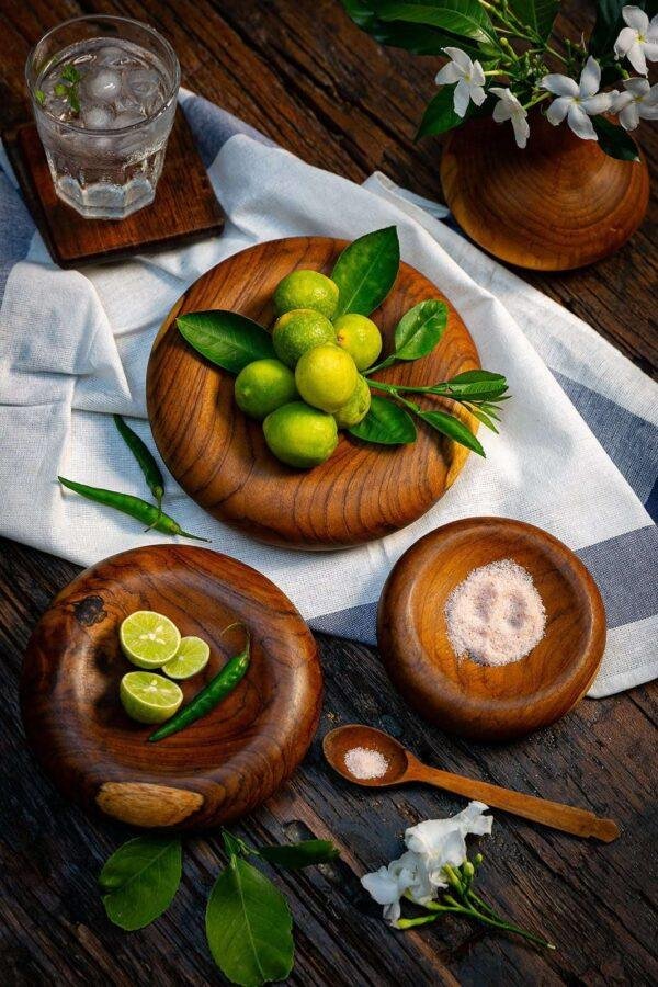 Teak Wood Nibble/Decor Bowl Set of 3