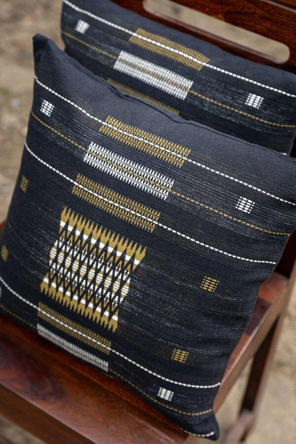 Naga Handwoven Cushion Cover Black - Image 4