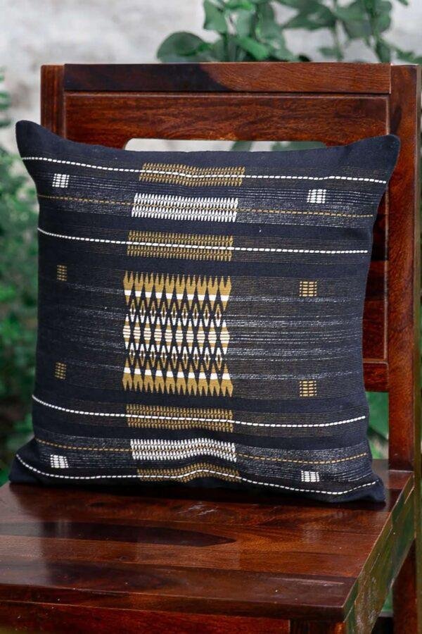 Naga Handwoven Cushion Cover Black - Image 3