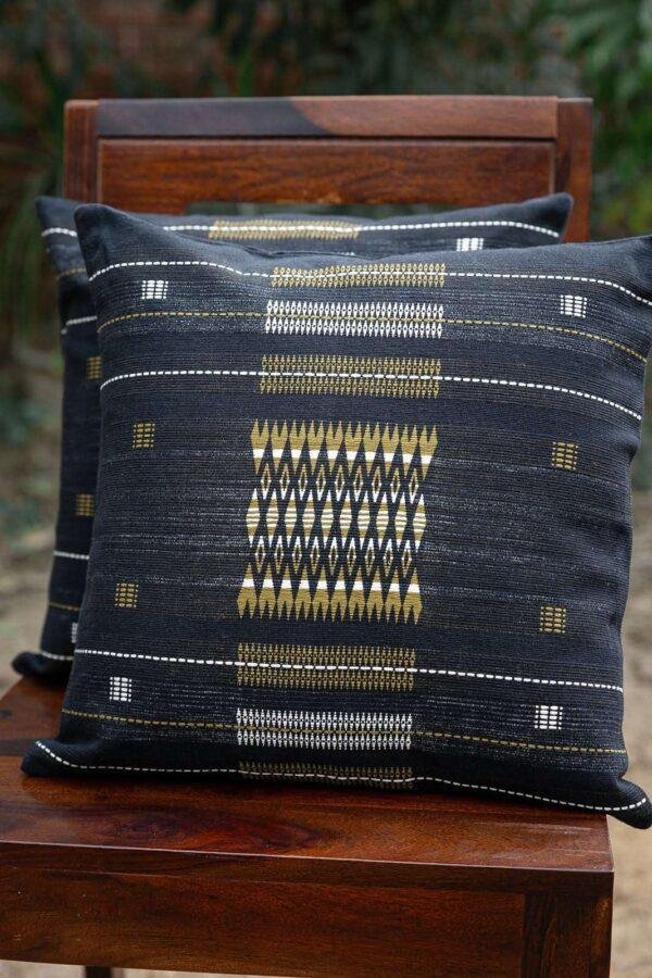 Naga Handwoven Cushion Cover Black
