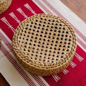 rattan woven round box