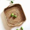 rattan cane square tray