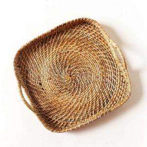 rattan cane square tray