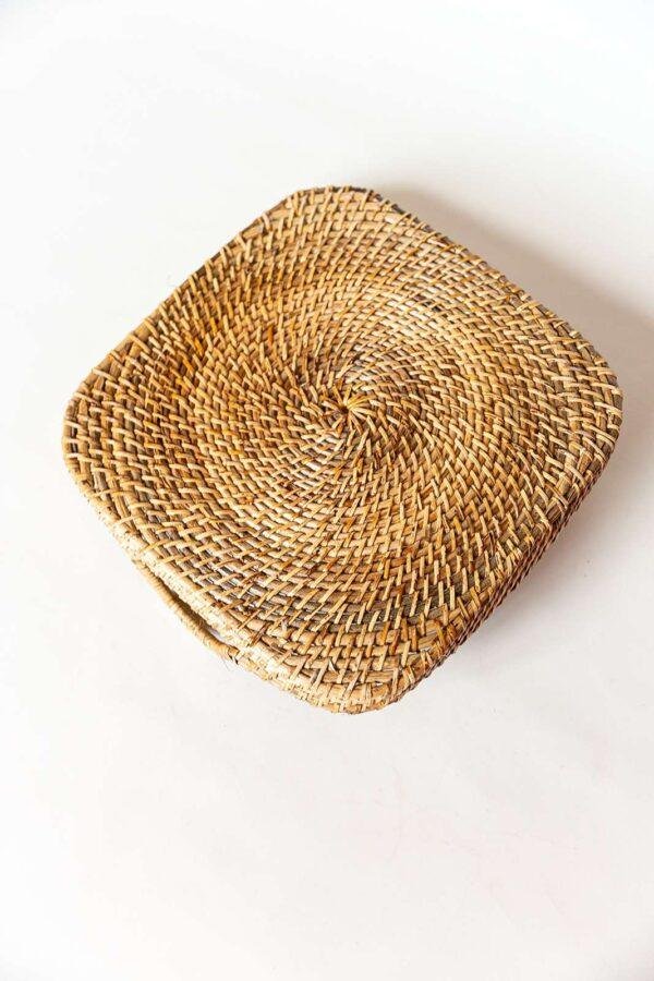 rattan cane square tray