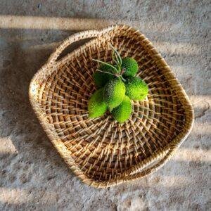 rattan cane square tray