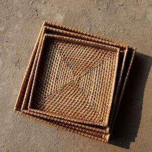 rattan cane tray square