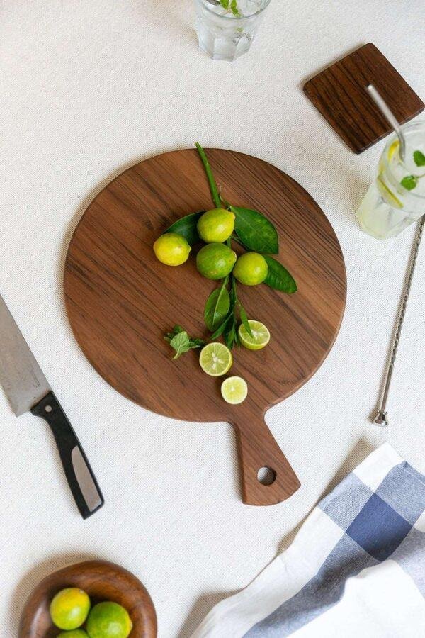 walnut wood chopping serving board