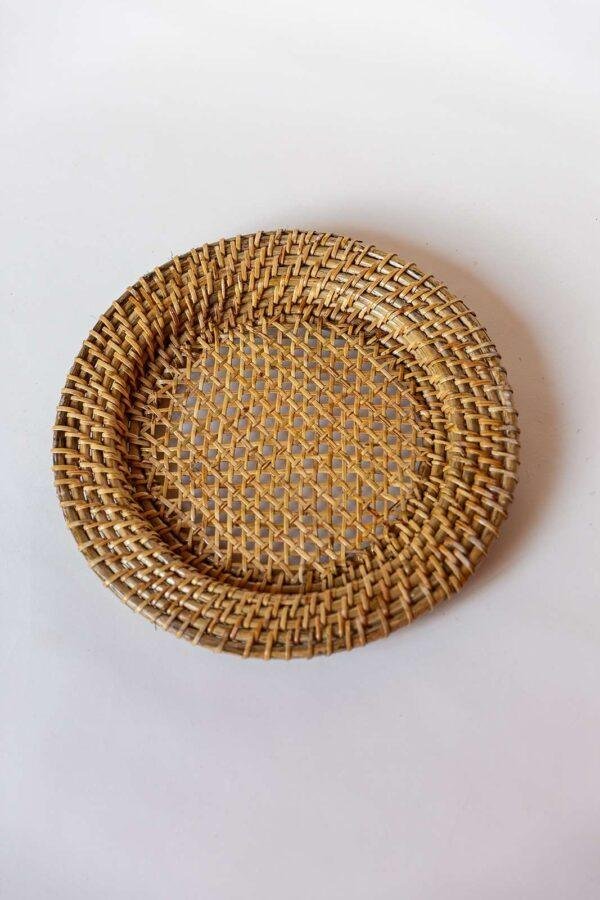 rattan cane charger plate