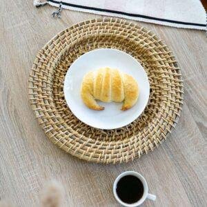 rattan cane charger plate