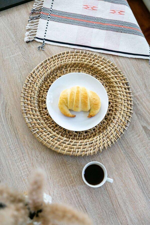 rattan cane charger plate