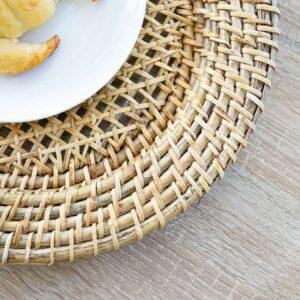 rattan cane charger plate