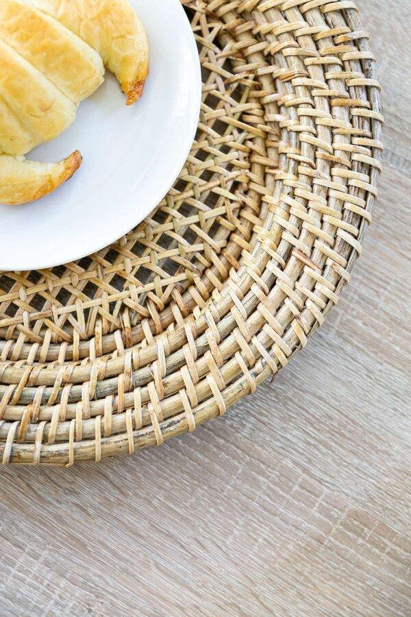 rattan cane charger plate