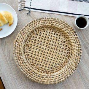 rattan cane charger plate