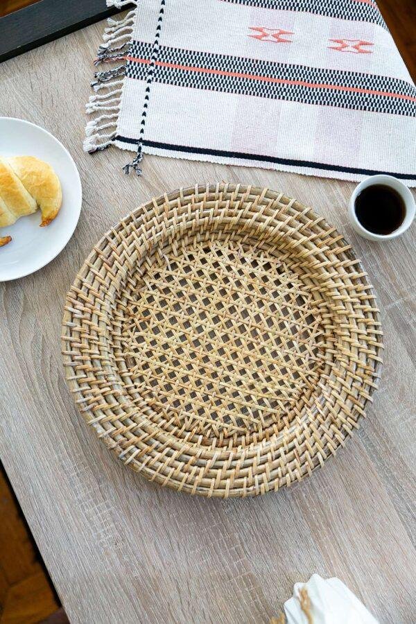 rattan cane charger plate