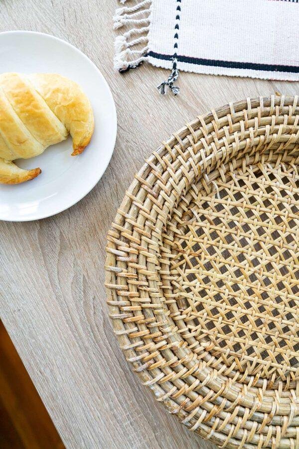 rattan cane charger plate