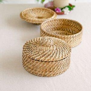 rattan box with lid