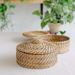 rattan box with lid