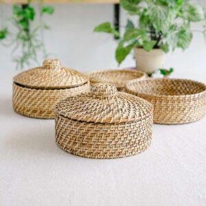 rattan box with lid