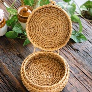 rattan round box