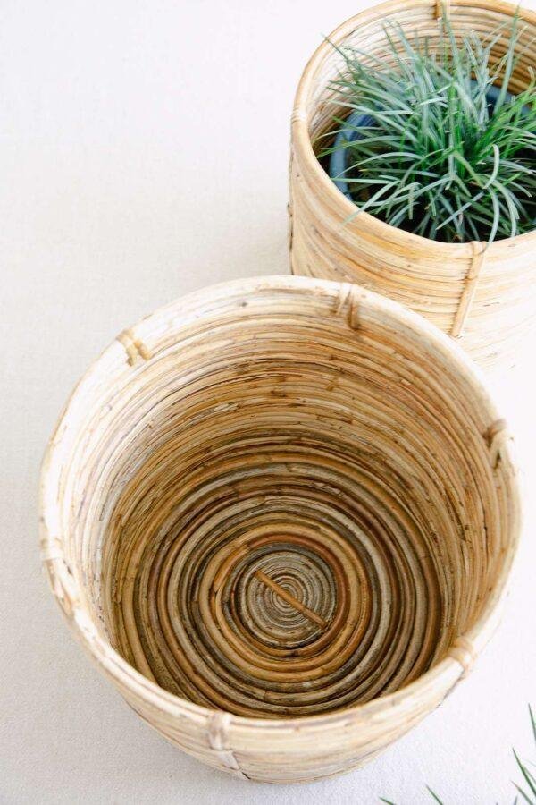 rattan cane planter