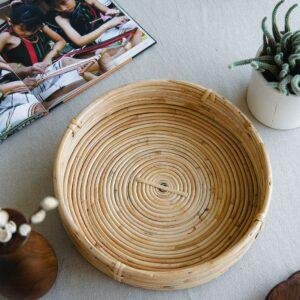 cane round tray