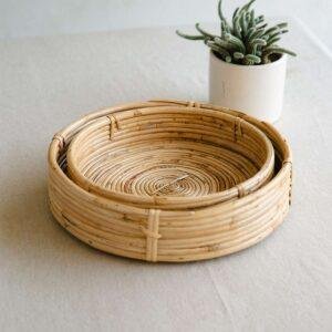 cane round tray