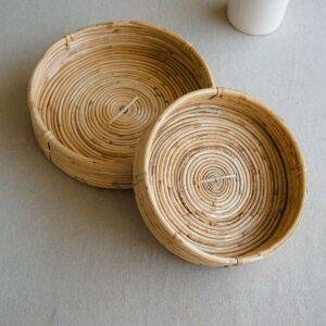 cane round tray