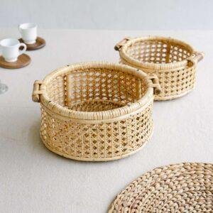 cane round tray