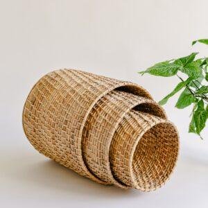 cane woven planter