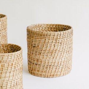 cane woven planter