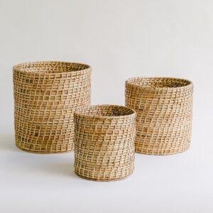 cane woven planter