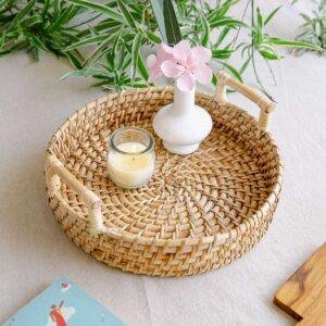 cane rattan tray