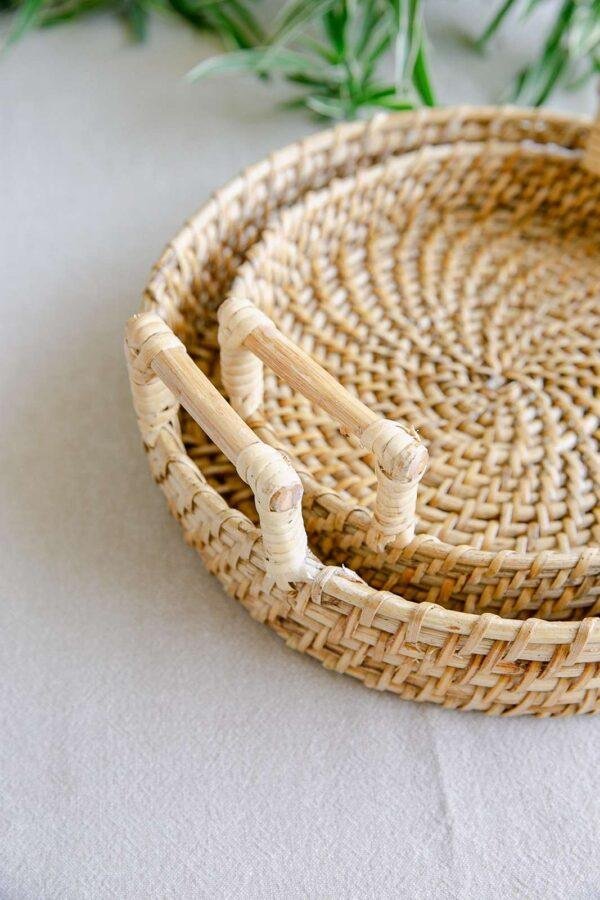 cane rattan tray