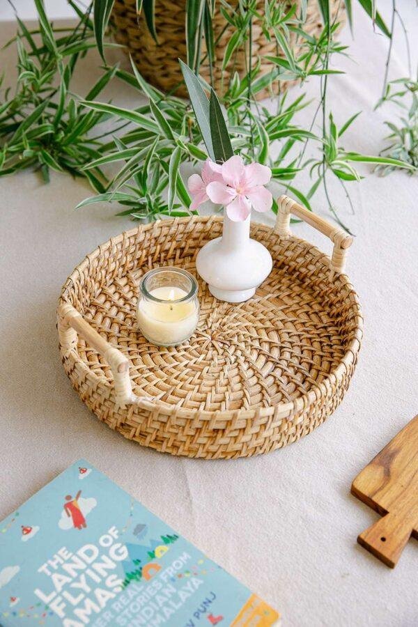 cane rattan tray