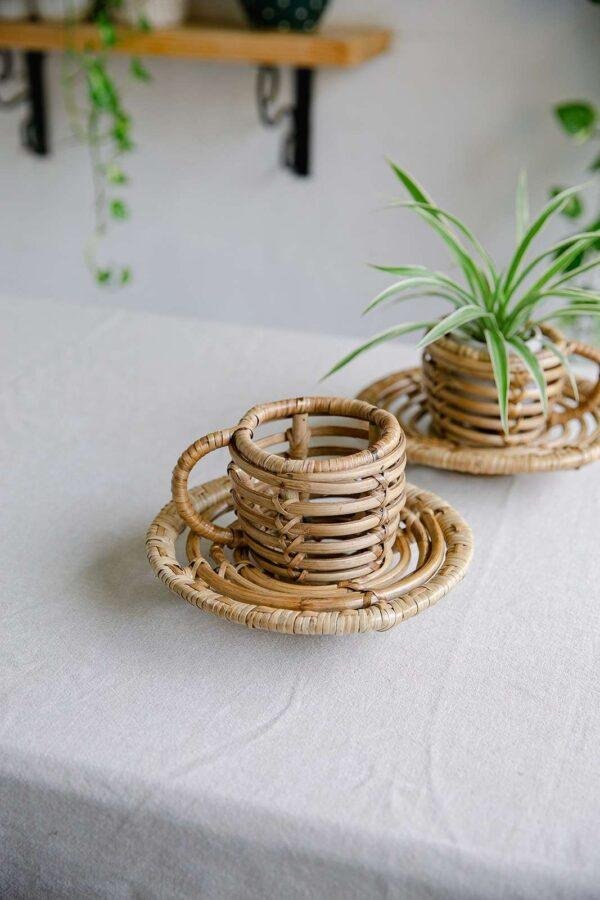 rattan cup planter