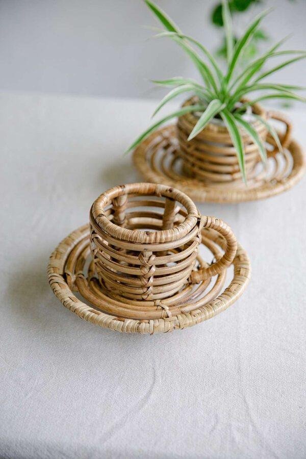 rattan cup planter