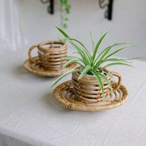 rattan cup planter