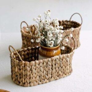 grass oval basket