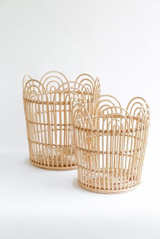 rattan cane storage basket