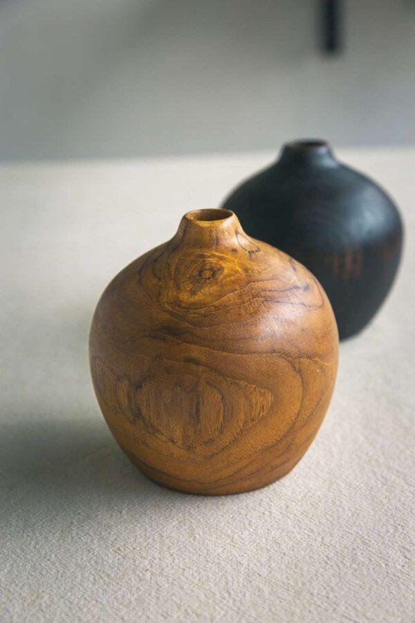 Teak Wood Vase