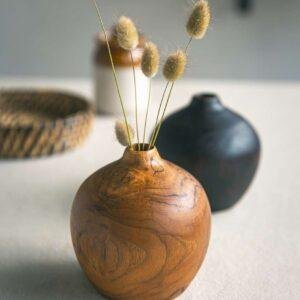 Teak Wood Vase