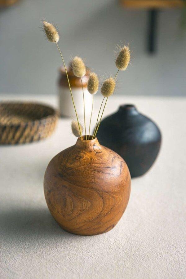 Teak Wood Vase