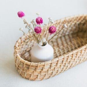 rattan oval basket