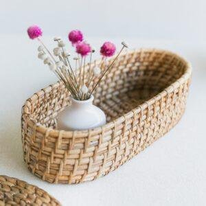 rattan oval basket