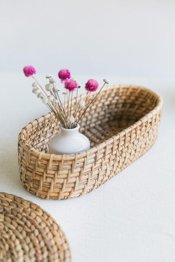 rattan oval basket