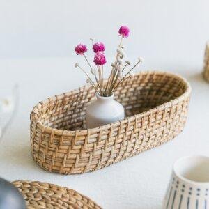 rattan oval basket