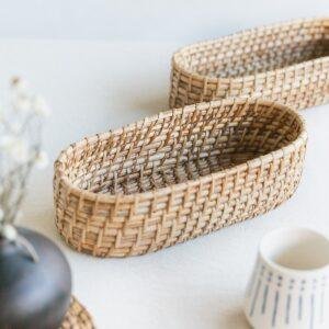 rattan oval basket