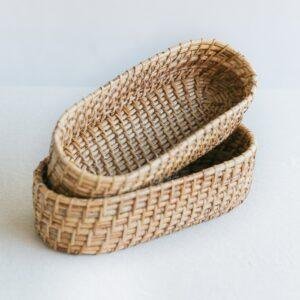 rattan oval basket