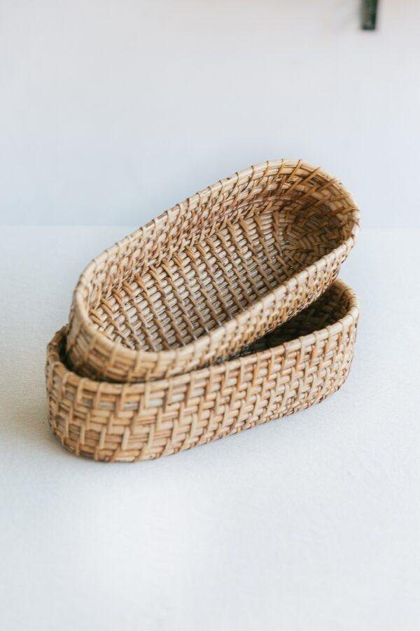 rattan oval basket